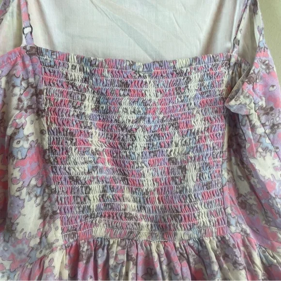 NWT ABOUND Floral Pink and Purple Lined Smocked Back Slip Dress Size Medium - Picture 11 of 15